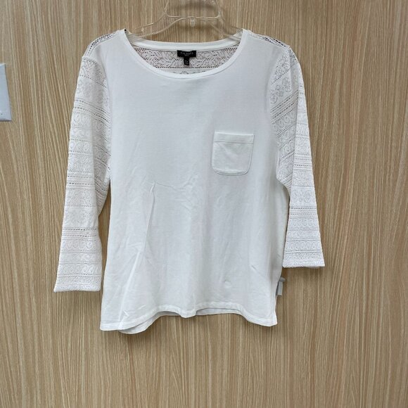 Talbots White Knit Top Size XLP - Picture 1 of 2